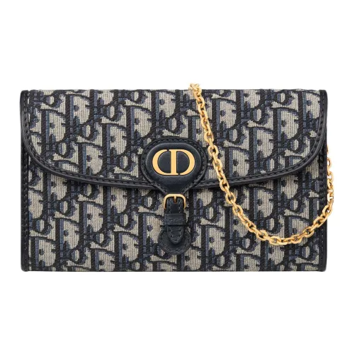 DIOR Bobby East West Ткань Картхолдер Клатч Сумка через плечо Стандартная Женская Синяя