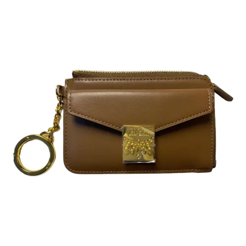 MCM Leather Card Holder Key Pouch Wallet Mini Women's Brown