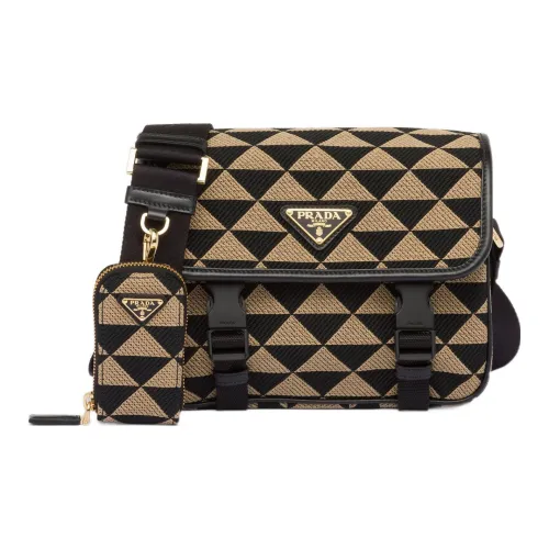 PRADA Symbole Ткань с кожаными вставками Сумка через плечо Сумка на плечо Мужская