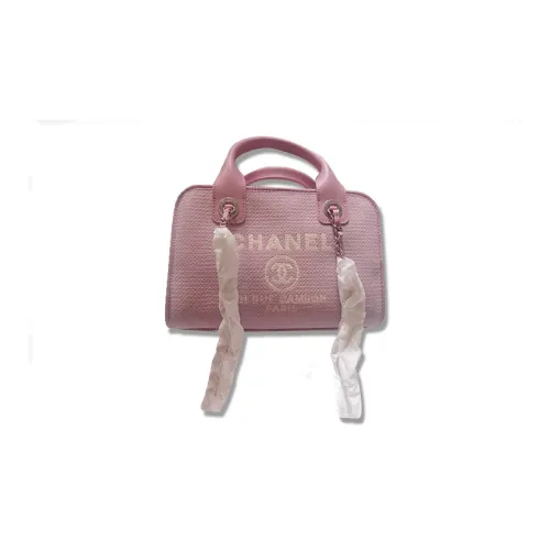 CHANEL Холст BEACH BAG Bowling Bag Pillow Bag Handbag Shoulder Bag Crossbody Bag Small Women's Pink