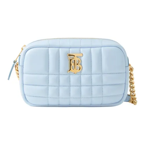 Burberry Lola Сумка Quilted Кожа Camera Сумка Сумка через плечо Мини Женская Светло-синяя