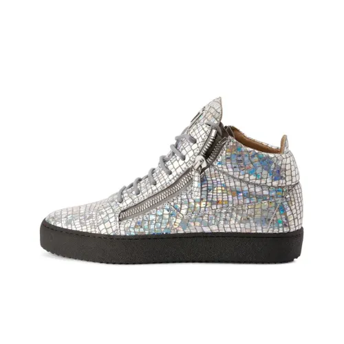 Giuseppe Zanotti GZ Kriss MID Топ Стильные Скейтбординги Мужской Серебряный