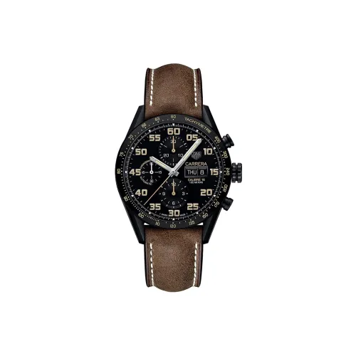 TAG HEUER Автоматический Механический Механизм Мужские Часы Carrera Collection 43 мм Черные