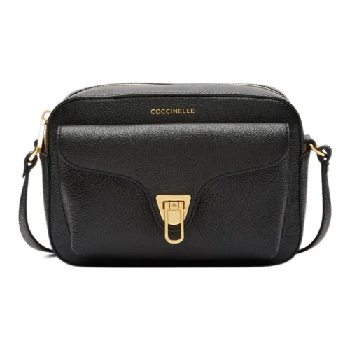 COCCINELLE GRAIN LEATHER Камера Сумка Сумка через плечо Маленькая Женская Черная