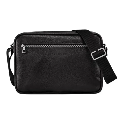 LONGCHAMP Le Foulonné Коровья кожа Camera Сумка Сумка через плечо Средний Мужской Черный