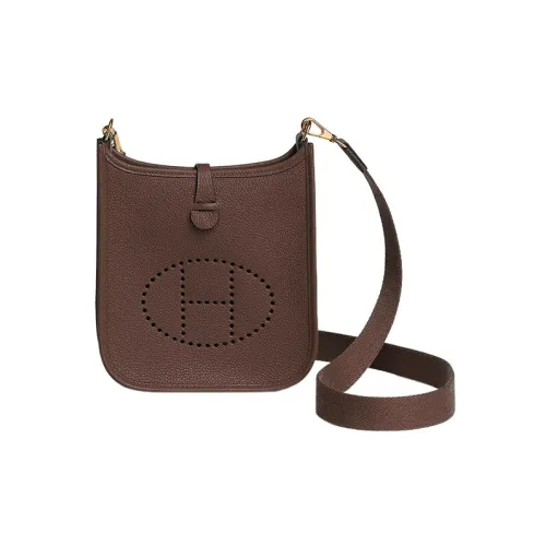 HERMES Evelyne Maurice Bullock Кожа Сумка через плечо Мини Женские Какао