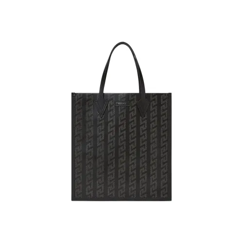 VERSACE Телячья кожа Тоут Сумка Сумка для покупок Сумка через плечо Сумка Мужская Черная