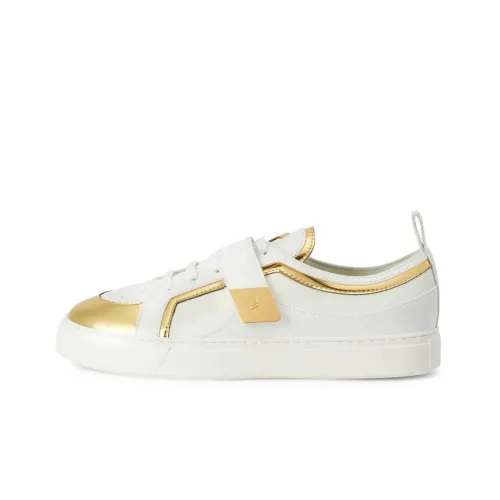 Giuseppe Zanotti GZ Zenas Низкий Топ Стильные Скейтбординги Женские Белые Золотые