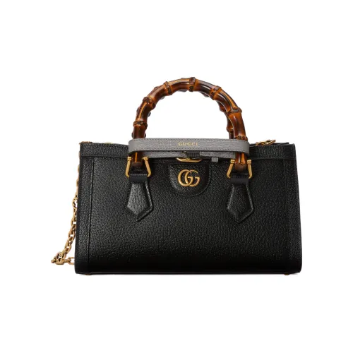 GUCCI Diana Кожа Портативный Сумка через плечо Маленькая Женская Черная