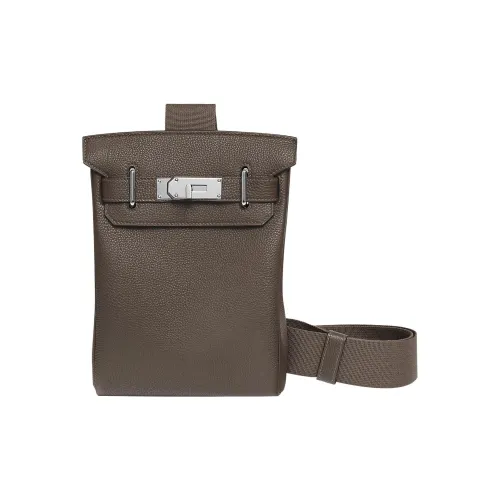 HERMES Hac a Dos Коровья кожа Togo Сумка через плечо Унисекс 8F Gris Étain Олово-серый