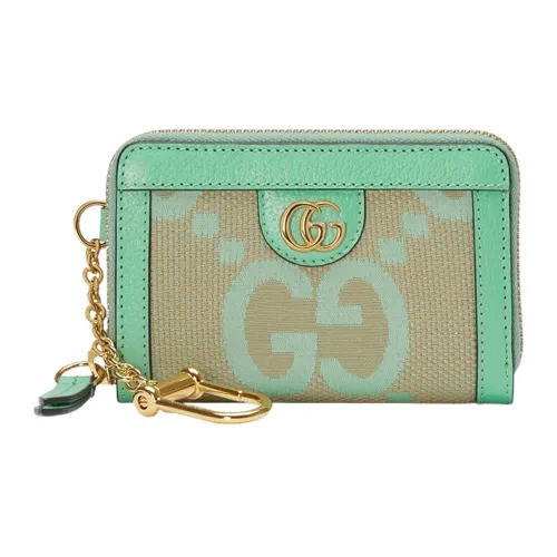 GUCCI Ophidia Холст с кожей Money Clip Кошелек Держатель для карт Стандартный Женский Зеленый