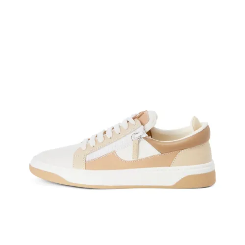 Giuseppe Zanotti GZ Gz94 Низкий Топ Стильный Скейтбординг Мужской Белый Коричневый Бежевый