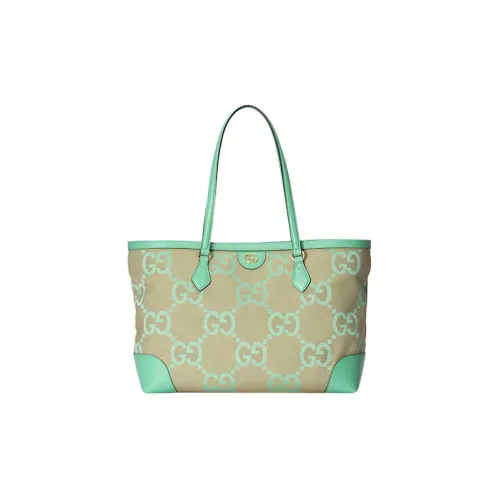 GUCCI Ophidia Холст и Кожа Тоут Сумка Сумка для покупок Сумка через плечо Сумка среднего размера Женская Зеленая