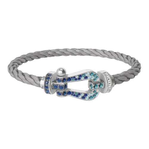 FRED Force 10 Collection 18K Белый, золотой Топаз, Сапфир, Ромб, Нарукавные повязки, Синий/серый, Унисекс