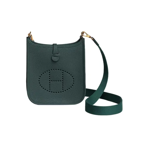 HERMES Evelyne TM Bullock Кожа Сумка через плечо Мини Женские Rousseau Зеленый