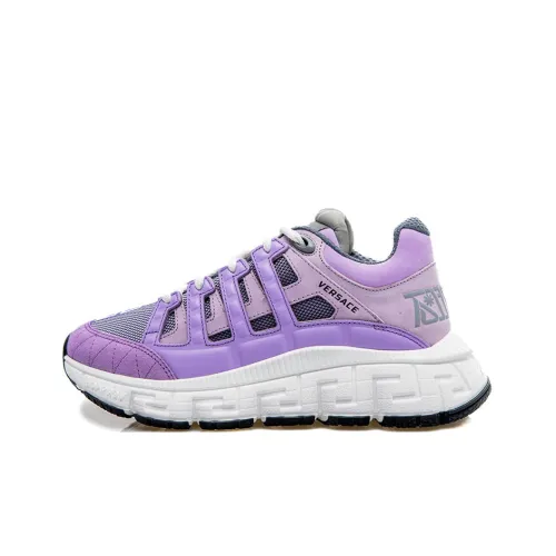 VERSACE Trigreca Амортизация Низкий Топ Спортивная Повседневная Обувь Женская Светло-фиолетовая