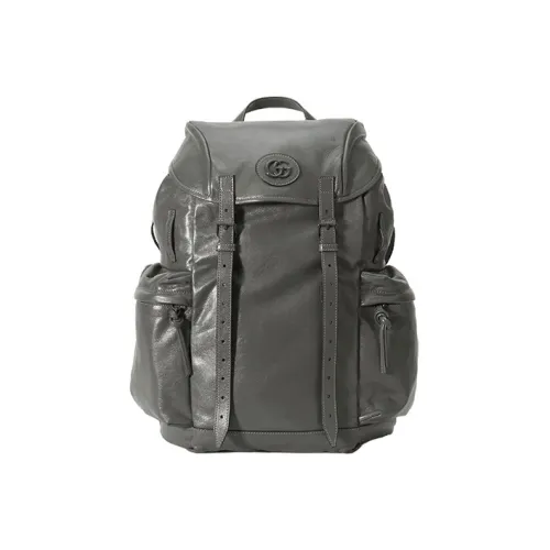 GUCCI Leather Backpack Men's Gray GUCCI Кожа Рюкзак Мужской Серый