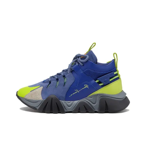 VERSACE Squalo HIKER MID Топ Обувь на платформе Мужской Синий