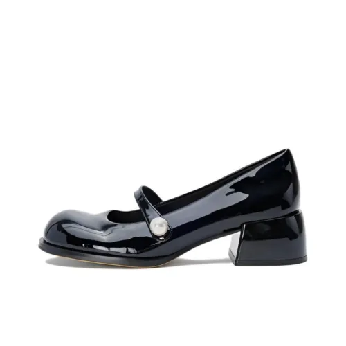 URBAN REVIVO Грубый каблук MID Низкий каблук Обувь Женская Глубокий черный