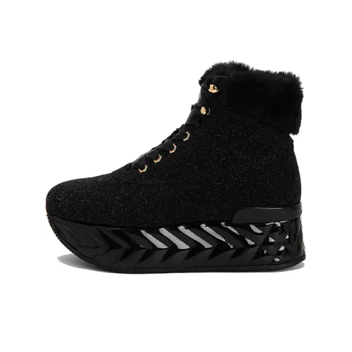 HOGAN H389 Высокие Топы Платформа Обувь Женская Черные