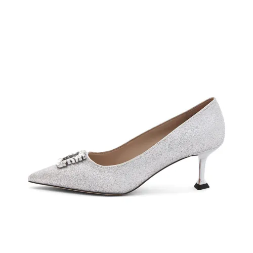 CHARLES&KEITH Туфли Мэри Джейн Серебряные Женские