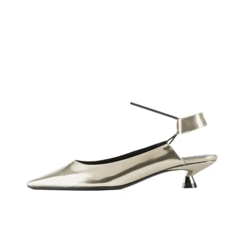 EMPORIO ARMANI Конусный каблук MID Низкий каблук Обувь Женская Серебряная