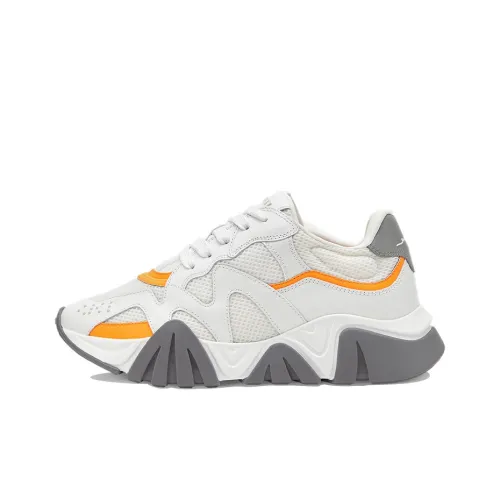 VERSACE Squalo Низкий Топ Обувь на Платформе Женская Белый Оранжевый