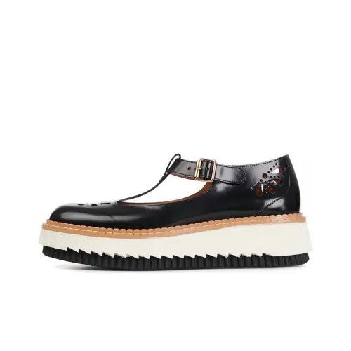 Chloe Плоская подошва Обувь на платформе Женская Черная