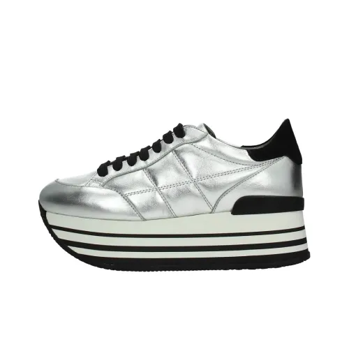 HOGAN H222 Maxi Low Топ Обувь на платформе Женская Серебряная