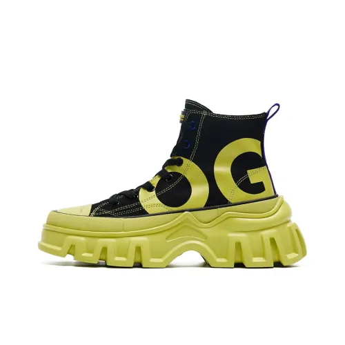 OGR Chou SHEN CS Highs Обувь на платформе Женская Зеленая с принтом