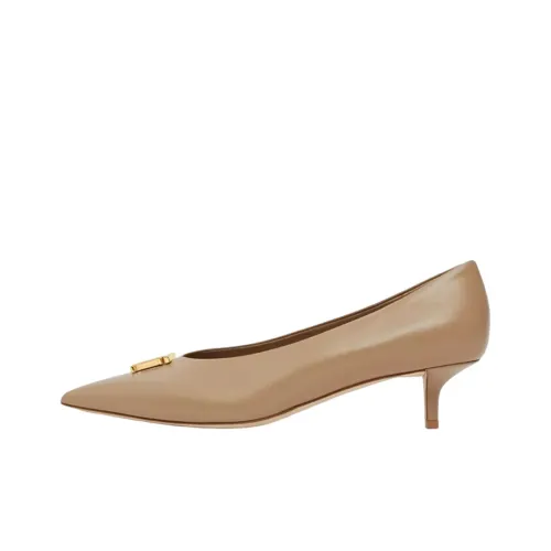 Burberry Монограмма Низкий Блок Туфли Мэри Джейн Женские Светло-Коричневый