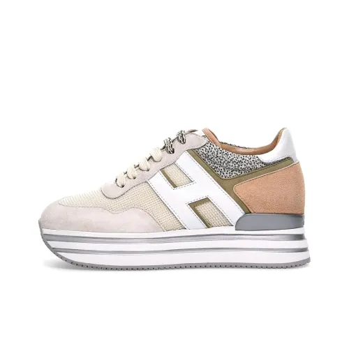 HOGAN H222 Низкий Топ Обувь на Платформе Женская Айвори Золото Пудра