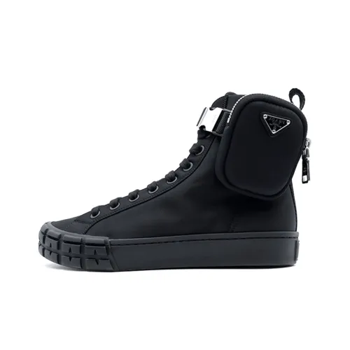 PRADA Высокие Кроссовки для скейтбординга Мужские Черные
