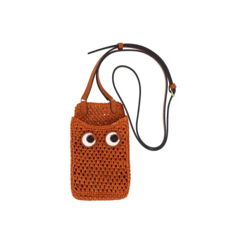 Anya Hindmarch Плетеные соломенные сумки через плечо сумка на плечо обычная женская коричневая