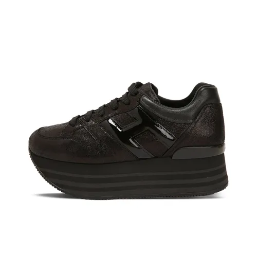 HOGAN MAXIPLATFORM Низкий Топ Обувь на Платформе Женская Черная