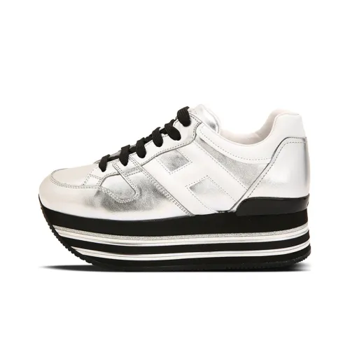 HOGAN H222 Низкий Топ Обувь на Платформе Женская Серебряная