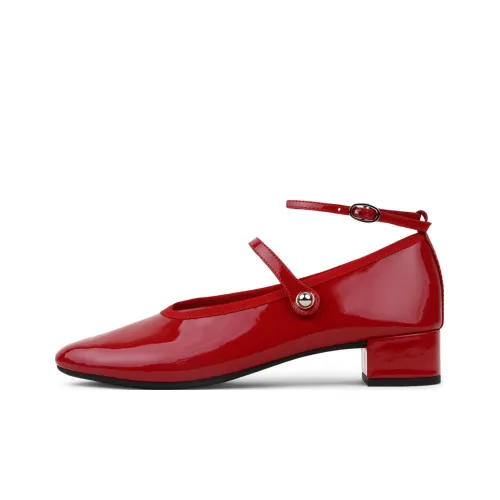 Repetto Грубый каблук MID Низкий каблук Обувь Женские Красный