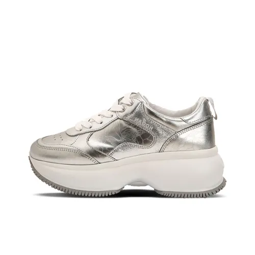 HOGAN Maxi I Active Low Топ Обувь на платформе Женская Серебряная