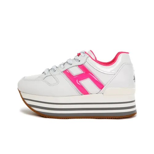 HOGAN Низкий Топ Обувь Платформа Женская Белая Розовая