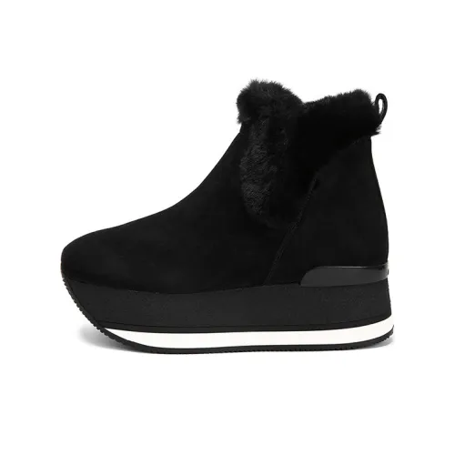 HOGAN H398 Высокие Топы Платформа Обувь Женская Черная