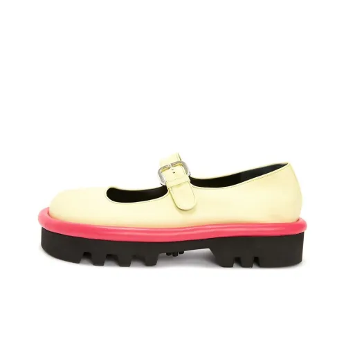 JW Anderson Bumper Tube Платформа Туфли на плоской подошве Женские Желто-розовые