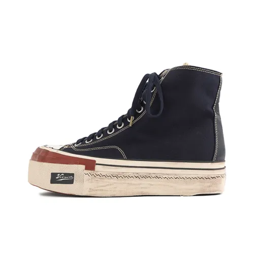 Visvim Skagway HI г.PATTEN Платформа Обувь Мужская Морской Синий