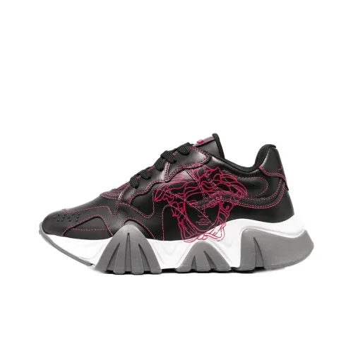 VERSACE Squalo Низкий Топ Обувь с Платформой Женская Черная Красная