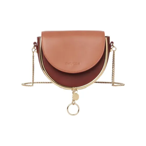 See By Chloe Сумка через плечо из гладкой коровьей кожи двух цветов женская красно-коричневая