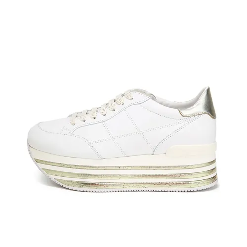 HOGAN MAXIPLATFORM Низкий Топ Обувь на Платформе Женская Белая