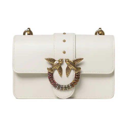 PINKO SIMPLY Телячья кожа Сумка через плечо Мини Женская Белая