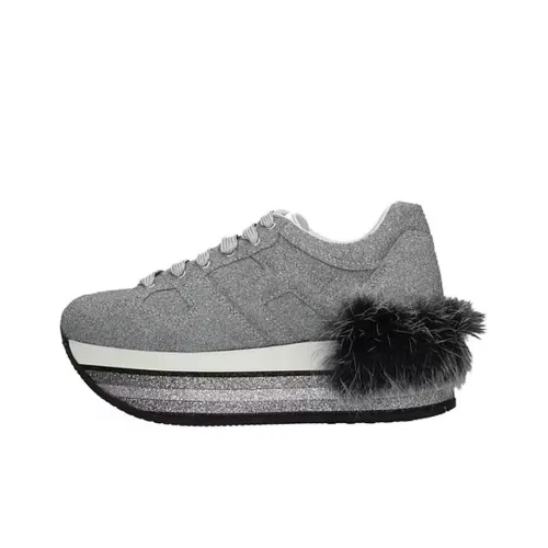 HOGAN H222 Midi Низкий Топ Обувь на Платформе Женская Серебряный Серый