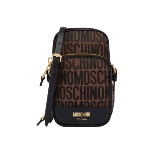 MOSCHINO Хлопок с полиэстером сумка через плечо чехол для телефона мужской коричневый черный