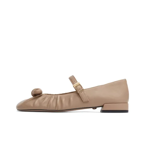 CHARLES KEITH Грубый каблук Мэри Джейн 1,9 см Женские Телесный цвет