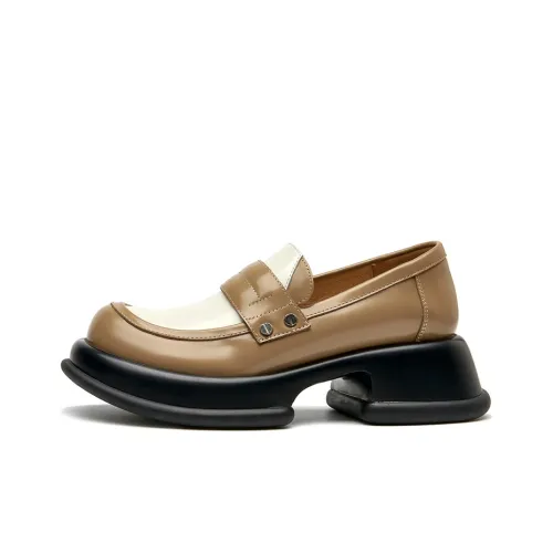 Beau Today Платформа Обувь Женская Хаки Белый